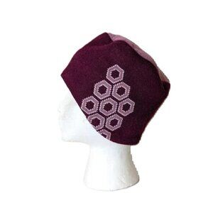 Knit Fleece Lined Mountain Hardwear Hat Floral Purple Pink